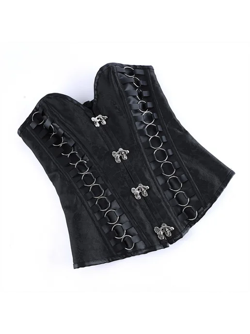 Victoria Corset Корсет утягивающий в стиле cтимпанк со шнуровкой, черный, фото 4