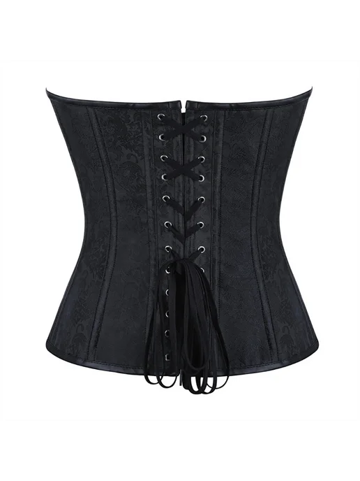 Victoria Corset Корсет утягивающий в стиле cтимпанк со шнуровкой, черный, фото 5