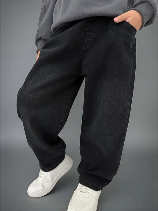 DIGI Kids Джинсы для мальчика широкие бананы, черный, фото 7