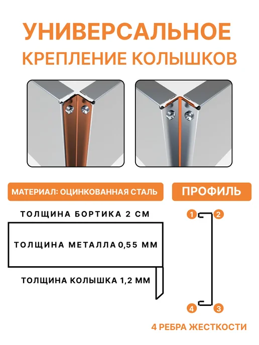 Delta-Park Грядка металлическая оцинкованная 32×28×285 см для дачи, 32x28, фото 6