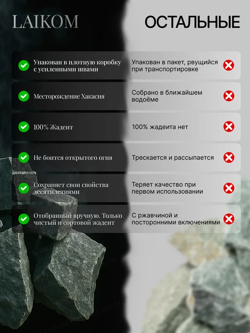 LAIKOM Жадеит колотый мелкий 5 - 8 см Хакасия 10 кг, 10 кг, фото 4