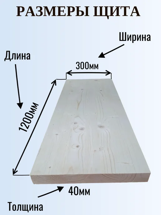Мебельный щит 1200х300мм Сорт АВ хвоя, для мебели и ремонта, 1200x300 мм, фото 2