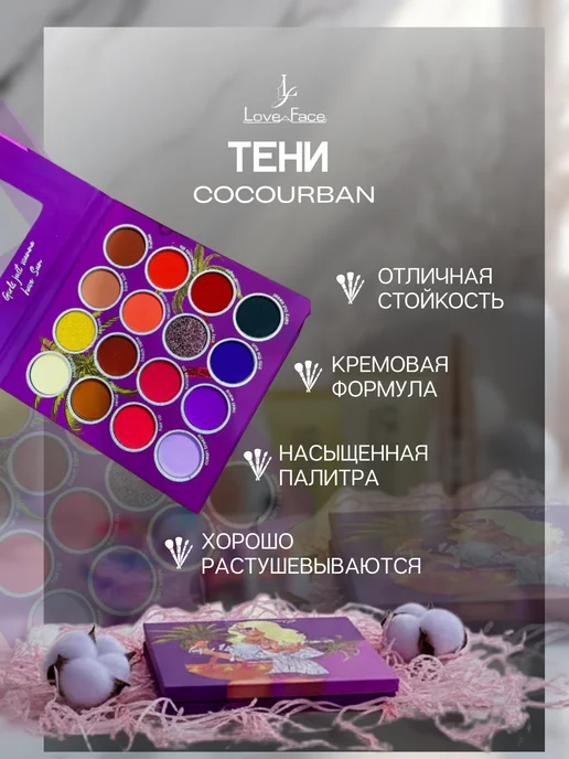 Подарочный бьюти бокс набор косметики для макияжа 8в1, фиолетовый, фото 7