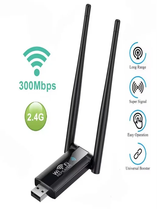 USB WiFi репитер 2 4 ГГц 300 Мбит с, вариант, фото 2