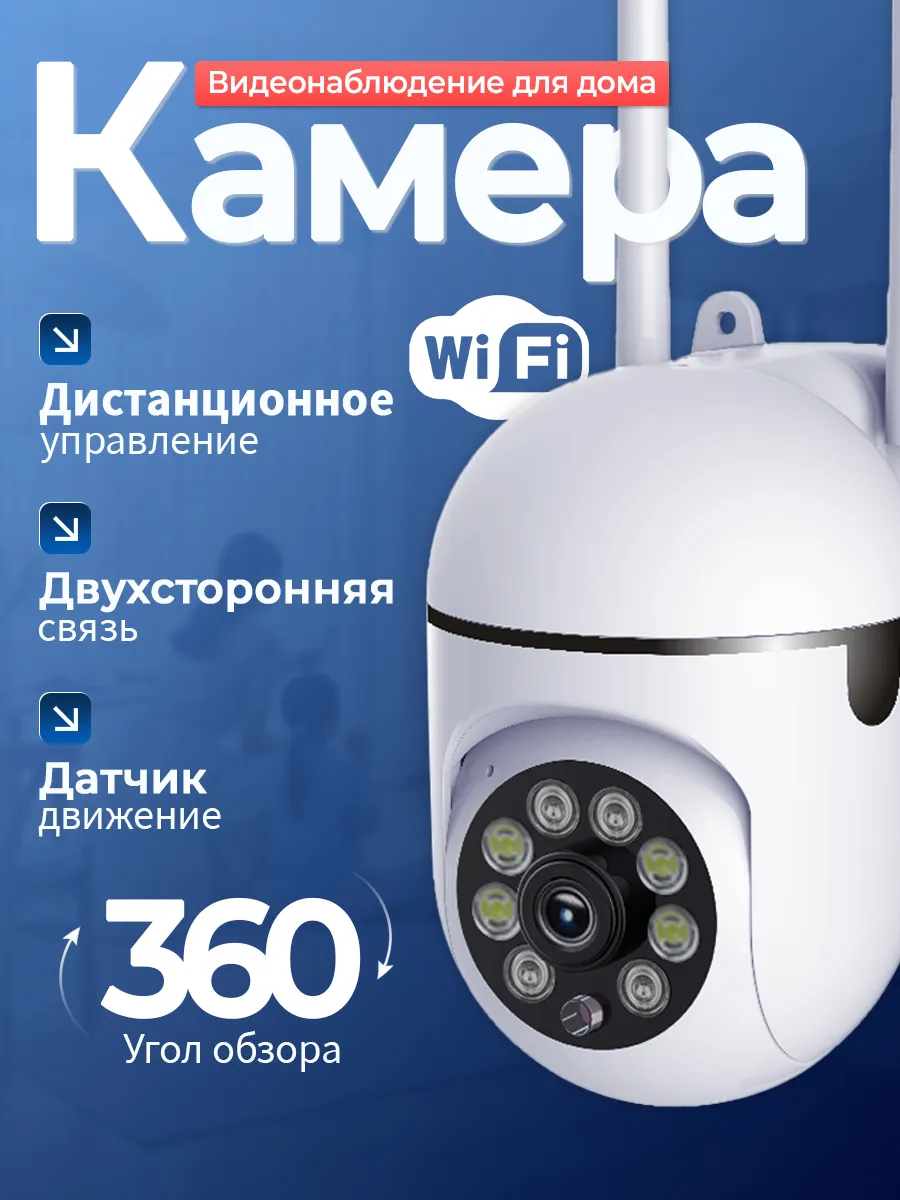 Камера видеонаблюдения Wi-Fi для дома со звуком мини