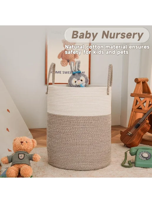 декоративная корзина для игрушек и одежды, зеленый, фото 3