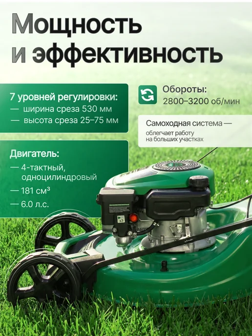 ELECTROLITE Газонокосилка бензиновая GL-530A, вариант, фото 2