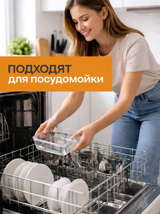 crafy Набор стеклянных контейнеров с крышкой 370,630,1040,1500мл, 4 шт, фото 5