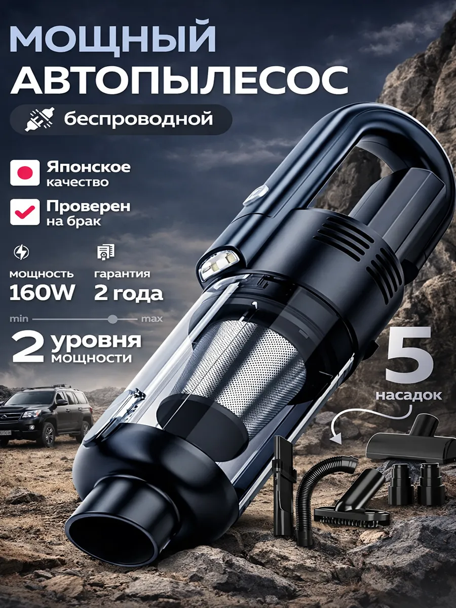Пылесос для автомобиля беспроводной мощный мини ручной
