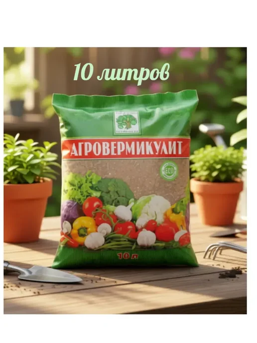 Зеленые технологии ТМ Агровермикулит (вермикулит) 10 литров, зеленый