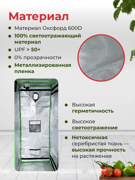 Гроубокс гроутент 60*60*160 см, 100x100, фото 5