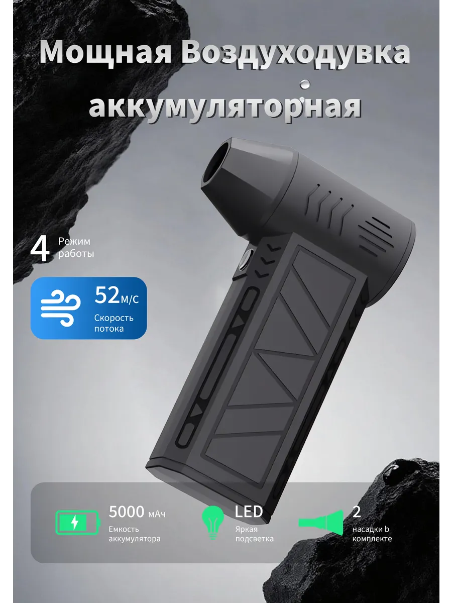 Воздуходувка аккумуляторная турбовентилятор