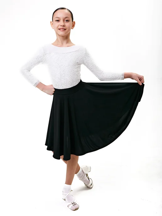 SarafanDance Юбка школьная для девочки черная, черный, фото 4