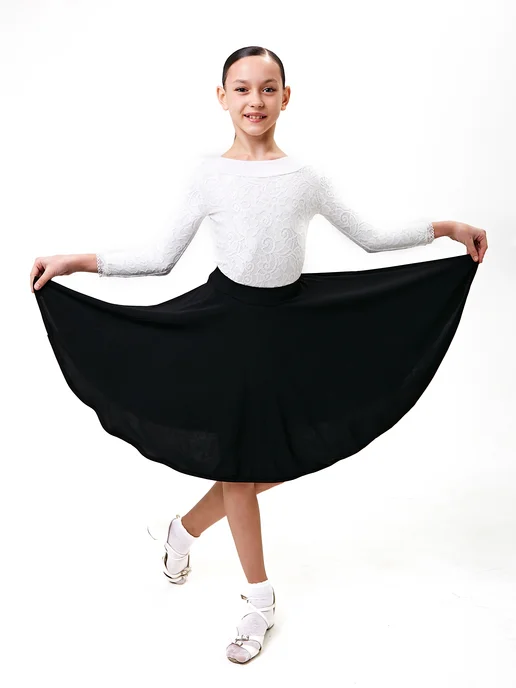 SarafanDance Юбка школьная для девочки черная, черный, фото 5