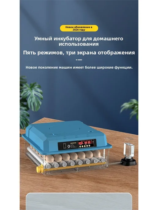 Инкубатор для яиц автоматический 6 яиц, синий, фото 2