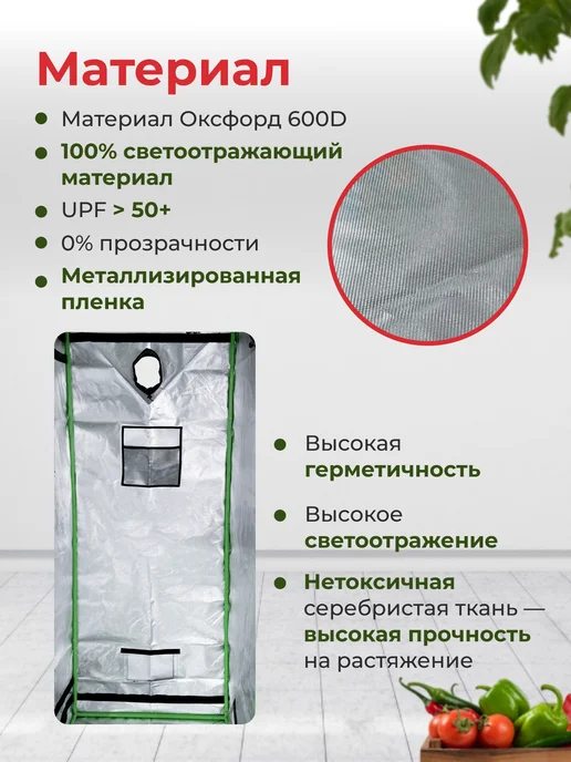 Гроубокс гроутент 60*60*160 см, 60x60, фото 5