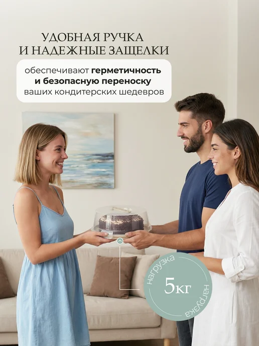 Палитра Уюта Тортовница с крышкой на защелках, вариант, фото 8