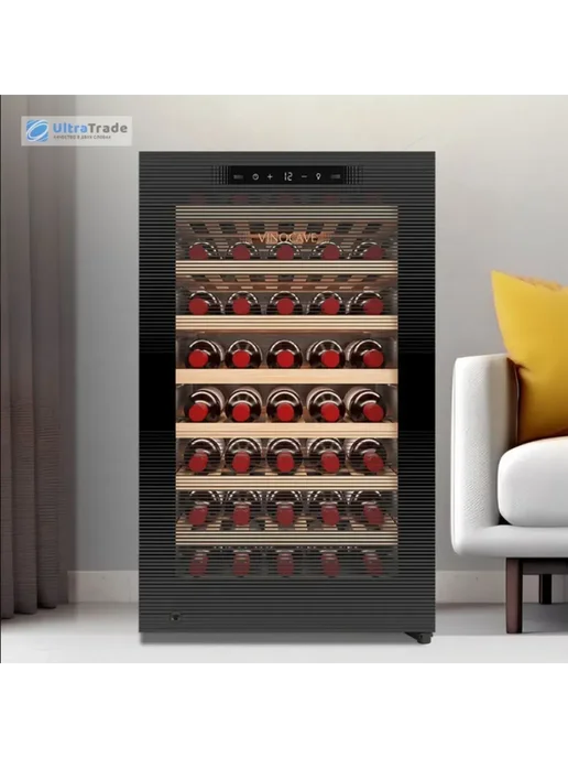 Винный шкаф Vinocave Temperature 52 bottles CWC-120AJP, черный, в упаковке 40 кг, фото 7