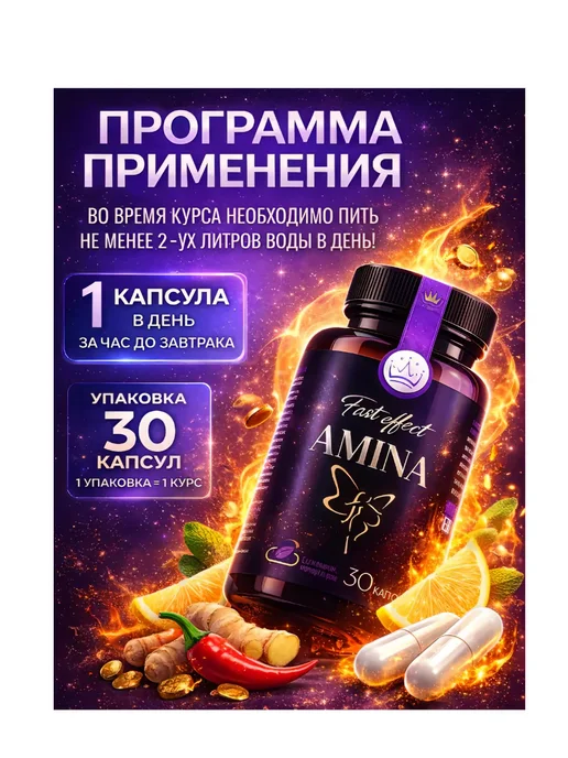 Капсулы для похудения Amina Fast Effect, вариант, фото 3