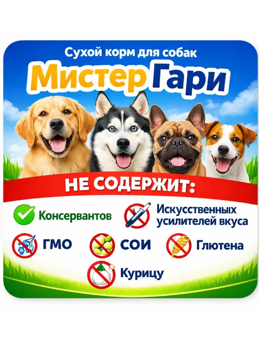 Сухой корм Мистер Гари для собак, мелкие, говядина, 1 кг, фото 3