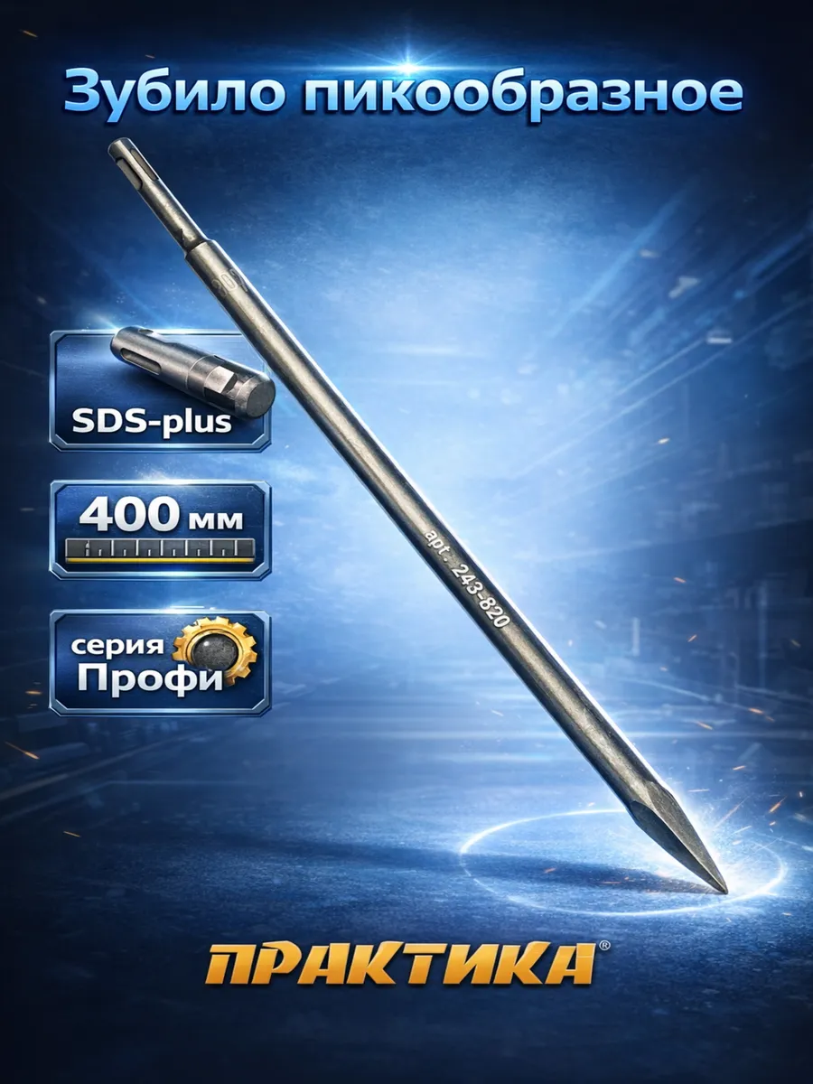 Зубило пикообразное SDS-plus (400 мм) 243-820