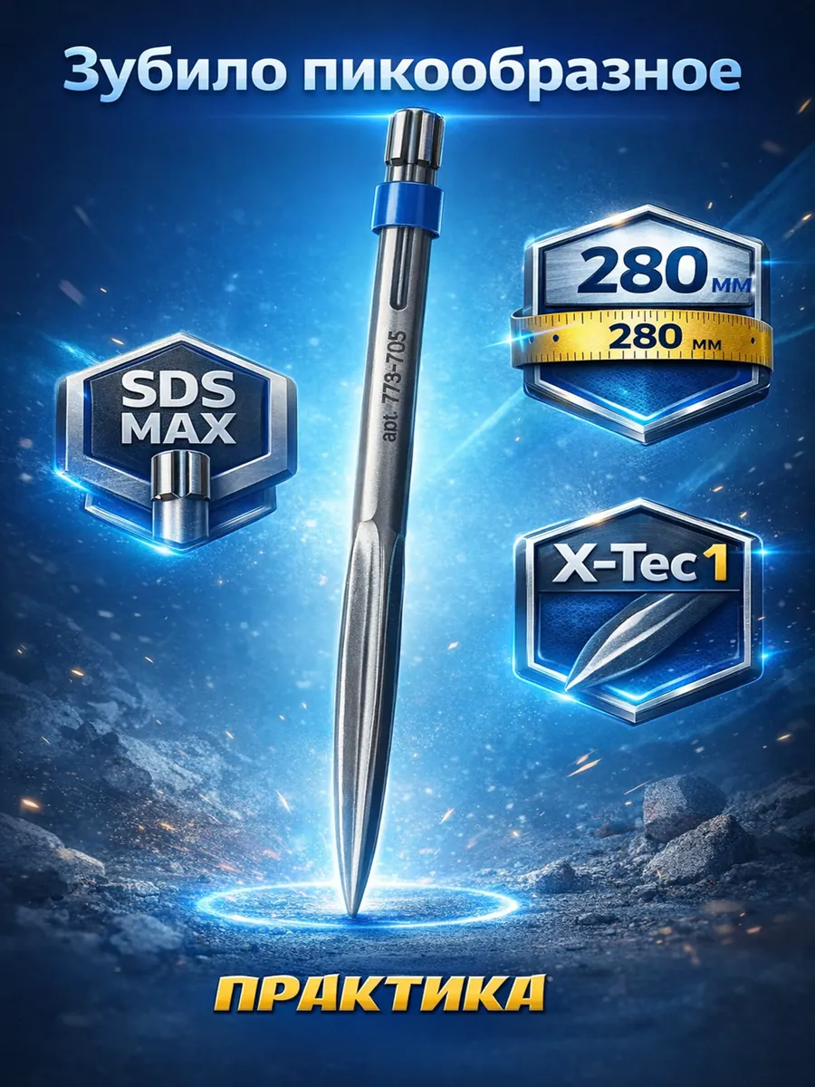 Зубило пикообразное SDS-MAX (280 мм X-Tec 1) 773-705
