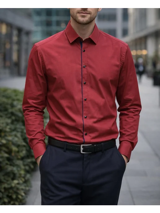 T&A MenStyle Рубашка мужская, красный, фото 2