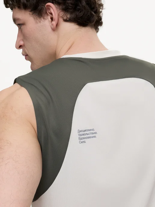 Bodycore Майка спортивная из быстросохнущей ткани, светло-серый, белый, фото 6
