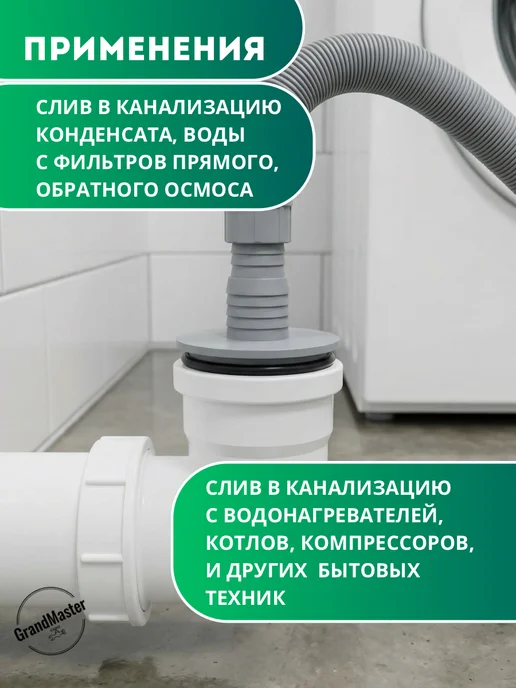 Супримпласт Переходник для стиральной машины в канализацию, вариант, фото 3