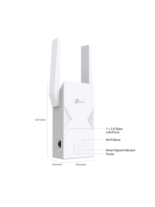 TP-Link RE235BE Усилитель Wi-Fi-сигнала, BE3600, 2,4/5 ГГц, RJ45, Mesh, белый, белый, фото 2
