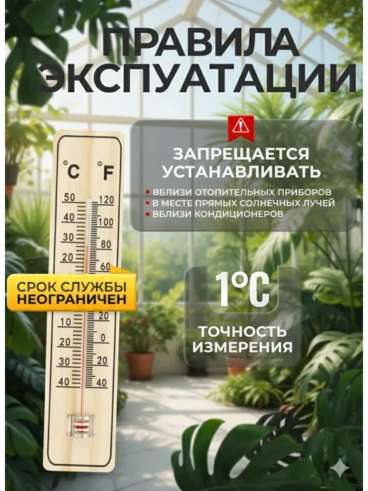 Термометр комнатный деревянный 2 шт, вариант, фото 2