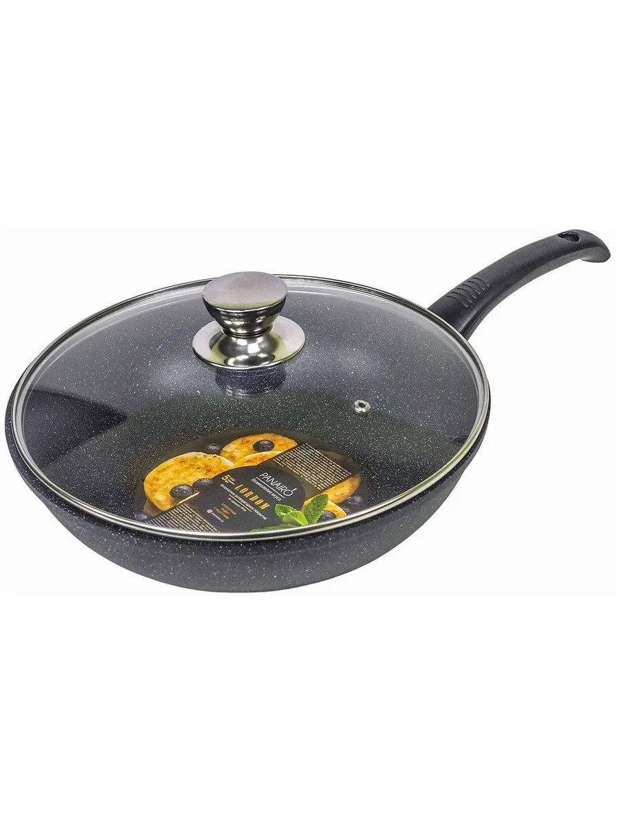 Вок (WOK) Lordom, 28 см, c крышкой (LO-WOK-28-Srus-K.Chr)