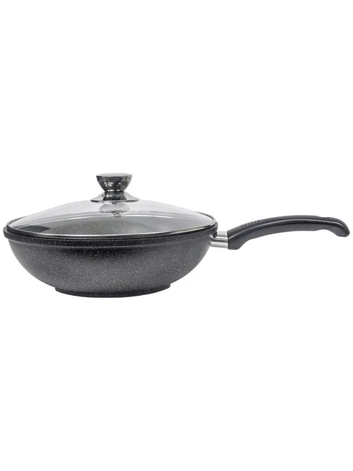 Panairo Вок (WOK) Lordom, 28 см, c крышкой (LO-WOK-28-Srus-K.Chr), черный, фото 2
