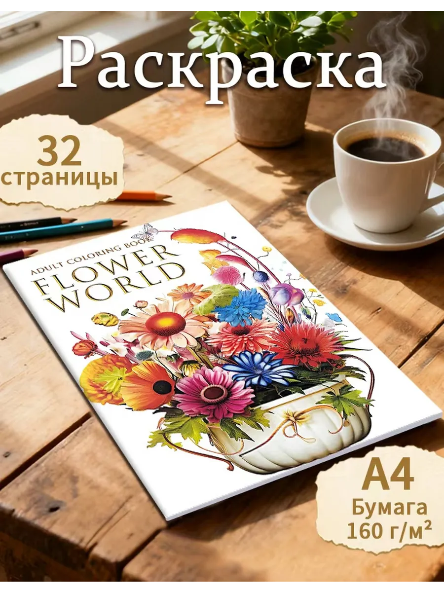Раскраска Элегантная ваза丨антистресс 丨Отличный подарок