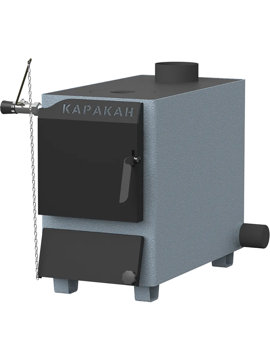 Котел твердотопливный "Каракан 12 ТПЭ 3" 12 квт, с плитой