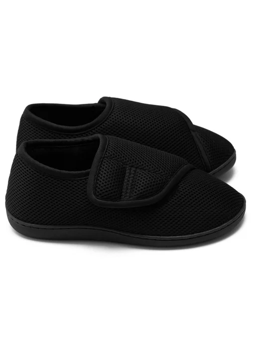 Мужские женские диабетические кроссовки с липучкой неск Sli, черный, фото 3