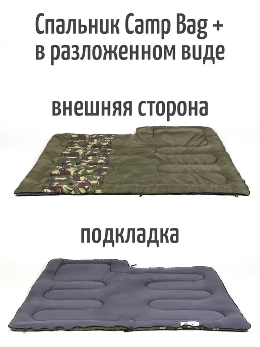 Prival Туристический спальный мешок Camp bag, молния справа, зеленый, фото 5