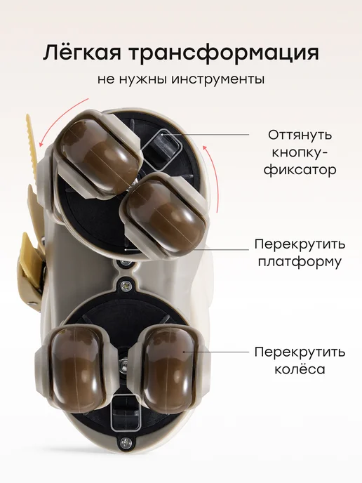 Happy Baby Ролики детские раздвижные квады для девочки и мальчика, серый, фото 3