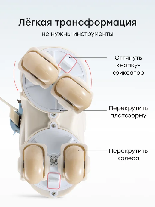 Happy Baby Ролики детские раздвижные четырехколесные 3в1, голубой, фото 3