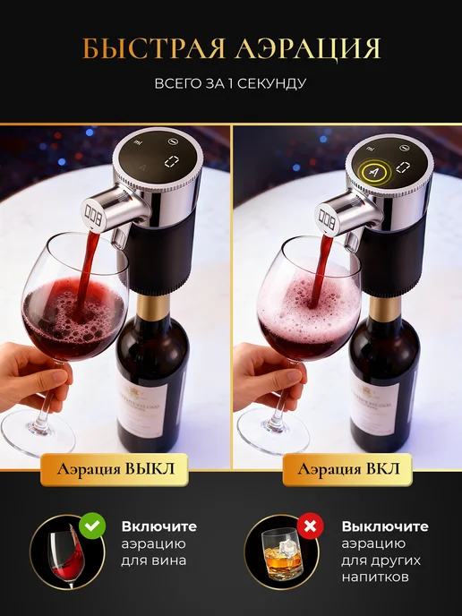 redsack Дозатор аэратор для вина электронный WP-008, черный, фото 3