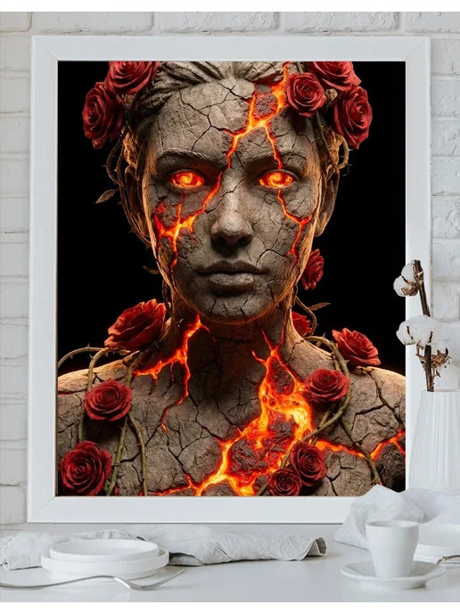 Art on Canvas Пожар внутри Картина по номерам на холсте 40х50 см, 40x50 см