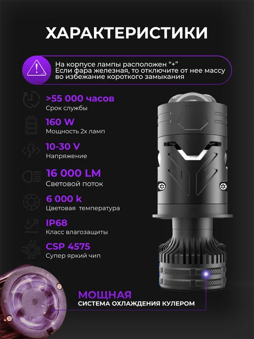 LEDBRITED Светодиодные LED Лампы с линзой F90 black, черный, фото 2