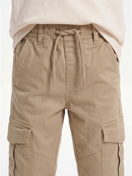 Yuke jeans Брюки летние КАРГО с карманами джоггеры, желтый, фото 2