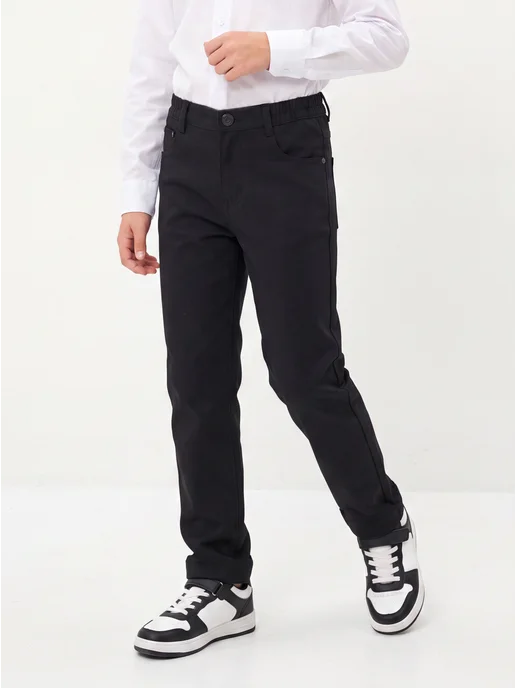 Yuke jeans Брюки школьные без стрелок на подростка, черный, фото 2