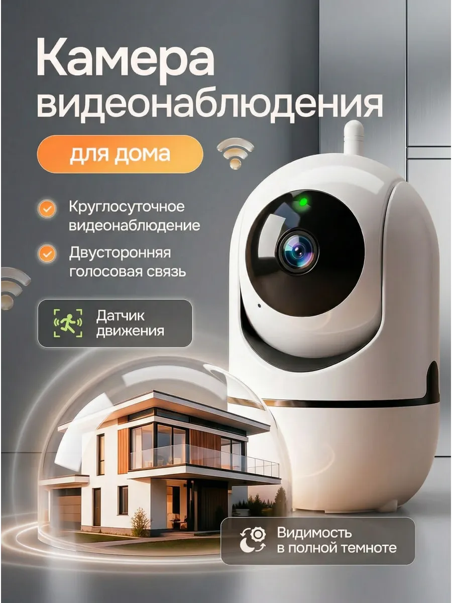Камера видеонаблюдения для дома со звуком и видеоняня Wi-Fi