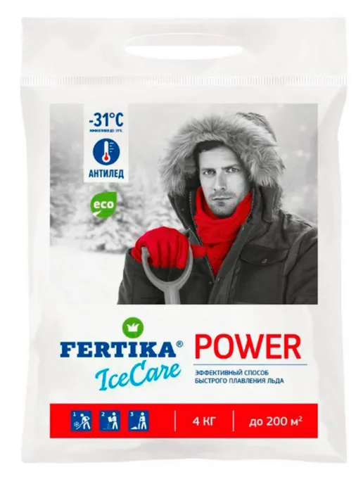 Fertika Противогололедный реагент IceCare Power 8 кг, 4 кг