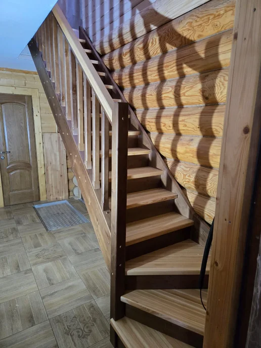 StairShop Лестница деревянная межэтажная проем 770х2447 мм (левая), 770x2447 мм, фото 5