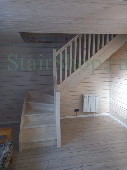StairShop Лестница деревянная межэтажная проем 1340х1525 мм (правая), 1340x1525 мм, фото 7