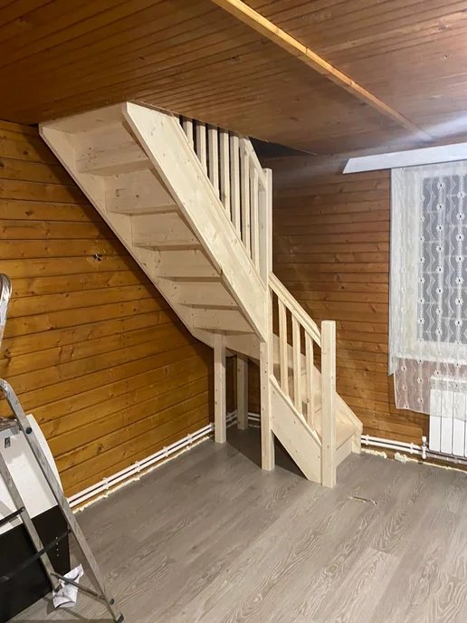 StairShop Лестница деревянная межэтажная проем 770х2447 мм (левая), 1340x1525 мм, фото 5
