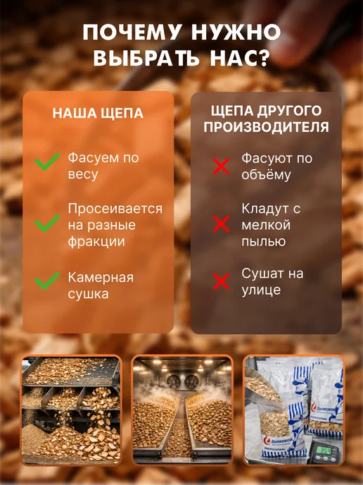 Щепа для копчения набор крупная фракция, вариант, фото 5